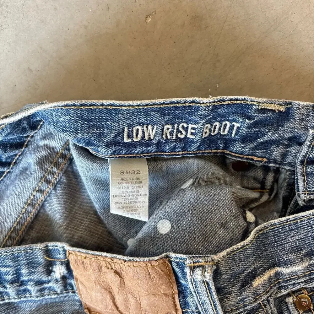 y2k faded distressed bootcut denim jeans